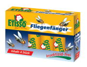ETISSO&reg; Fliegenf&auml;nger 4 St&uuml;ck | Klebestreifen
